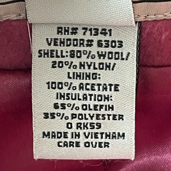 LL Bean Pink Wool Pea Coat Nautical Anchor Buttons Preppy Jacket Size 6 - Picture 12 of 16